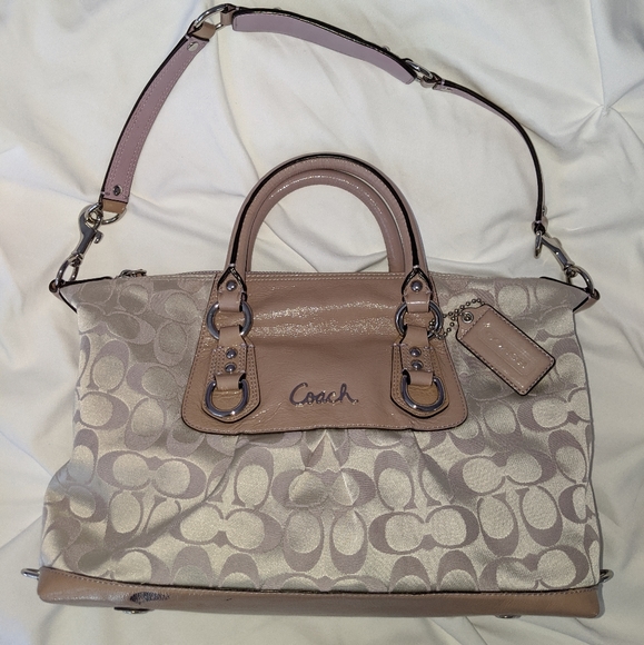Coach Ashley Signature Sateen Satchel Bag - Picture 3 of 16